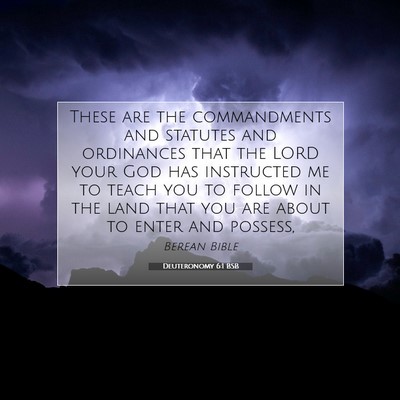 Picture 07 - Deuteronomy 6:1 BSB - These are the commandments and statutes and - Bible Verse Picture