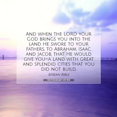 Picture 07 - Deuteronomy 6:10 BSB - And when the LORD your God brings you into the - Bible Verse Picture