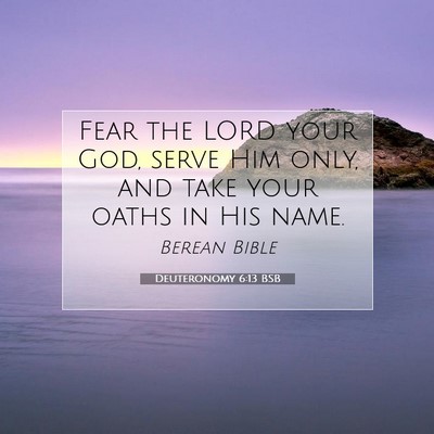 Picture 07 - Deuteronomy 6:13 BSB - Fear the LORD your God, serve Him only, and take - Bible Verse Picture