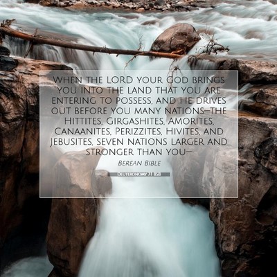 Picture 07 - Deuteronomy 7:1 BSB - When the LORD your God brings you into the land - Bible Verse Picture