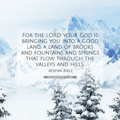 Picture 07 - Deuteronomy 8:7 BSB - For the LORD your God is bringing you into a good - Bible Verse Picture