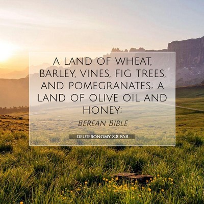 Picture 07 - Deuteronomy 8:8 BSB - a land of wheat, barley, vines, fig trees, and - Bible Verse Picture