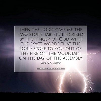 Picture 07 - Deuteronomy 9:10 BSB - Then the LORD gave me the two stone tablets, - Bible Verse Picture