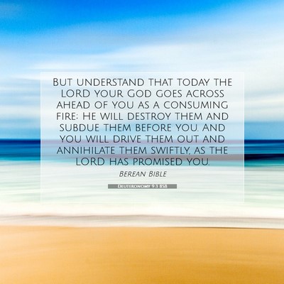 Picture 07 - Deuteronomy 9:3 BSB - But understand that today the LORD your God goes - Bible Verse Picture
