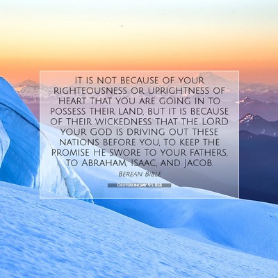 Picture 07 - Deuteronomy 9:5 BSB - It is not because of your righteousness or - Bible Verse Picture