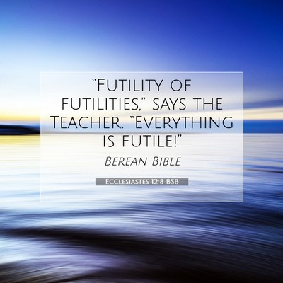 Picture 07 - Ecclesiastes 12:8 BSB - “Futility of futilities,” says the Teacher. - Bible Verse Picture