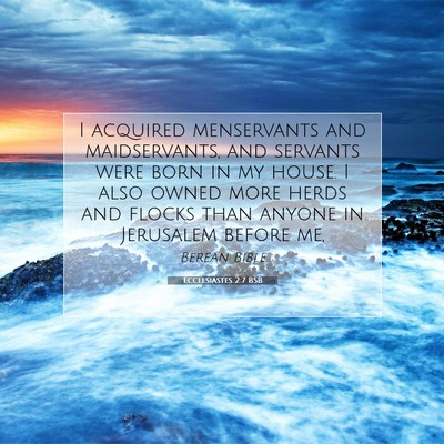 Picture 07 - Ecclesiastes 2:7 BSB - I acquired menservants and maidservants, and - Bible Verse Picture