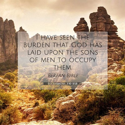Picture 07 - Ecclesiastes 3:10 BSB - I have seen the burden that God has laid upon the - Bible Verse Picture