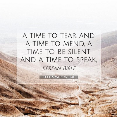 Picture 07 - Ecclesiastes 3:7 BSB - a time to tear and a time to mend, a time to be - Bible Verse Picture