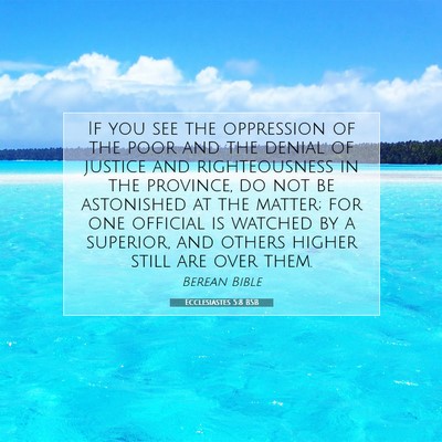 Picture 07 - Ecclesiastes 5:8 BSB - If you see the oppression of the poor and the - Bible Verse Picture