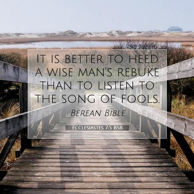 Picture 07 - Ecclesiastes 7:5 BSB - It is better to heed a wise man’s rebuke than - Bible Verse Picture