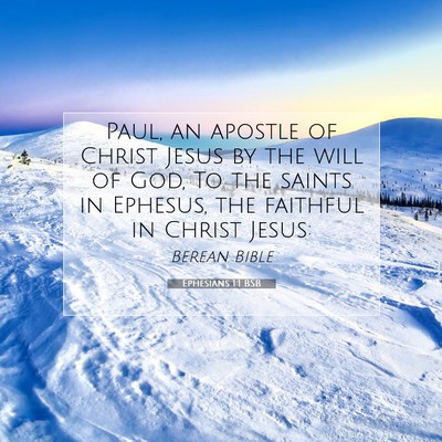 Picture 07 - Ephesians 1:1 BSB - Paul, an apostle of Christ Jesus by the will of - Bible Verse Picture
