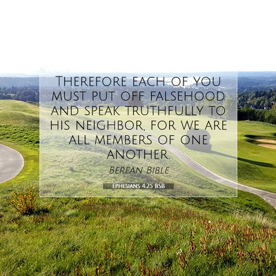 Picture 07 - Ephesians 4:25 BSB - Therefore each of you must put off falsehood and - Bible Verse Picture