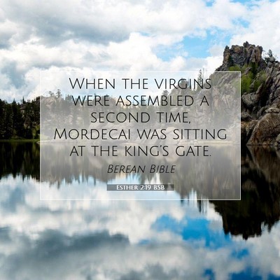 Picture 07 - Esther 2:19 BSB - When the virgins were assembled a second time, - Bible Verse Picture