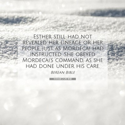Picture 07 - Esther 2:20 BSB - Esther still had not revealed her lineage or her - Bible Verse Picture