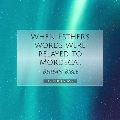 Picture 07 - Esther 4:12 BSB - When Esther’s words were relayed to - Bible Verse Picture