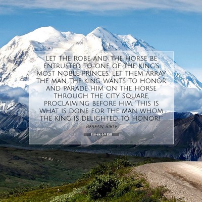 Picture 07 - Esther 6:9 BSB - Let the robe and the horse be entrusted to one of - Bible Verse Picture