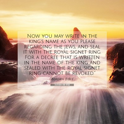 Picture 07 - Esther 8:8 BSB - Now you may write in the king’s name as you - Bible Verse Picture