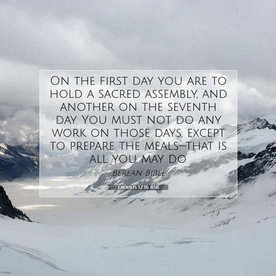 Picture 07 - Exodus 12:16 BSB - On the first day you are to hold a sacred - Bible Verse Picture