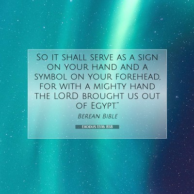 Picture 07 - Exodus 13:16 BSB - So it shall serve as a sign on your hand and a - Bible Verse Picture