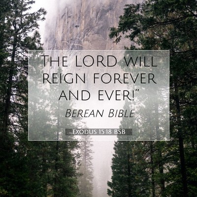 Picture 07 - Exodus 15:18 BSB - The LORD will reign forever and - Bible Verse Picture