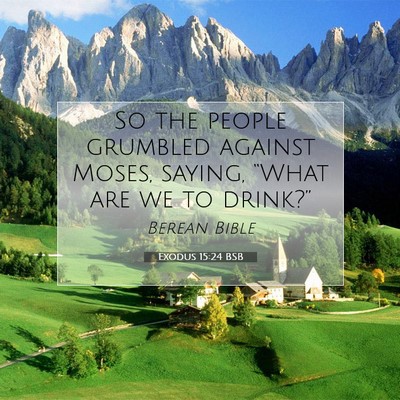 Picture 07 - Exodus 15:24 BSB - So the people grumbled against Moses, saying, - Bible Verse Picture