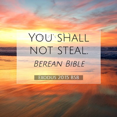 Picture 07 - Exodus 20:15 BSB - You shall not - Bible Verse Picture