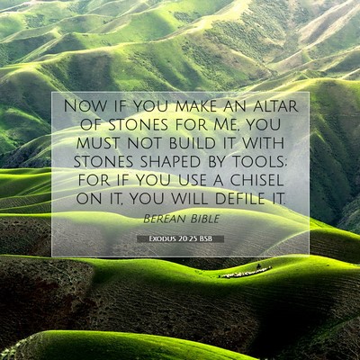 Picture 07 - Exodus 20:25 BSB - Now if you make an altar of stones for Me, you - Bible Verse Picture