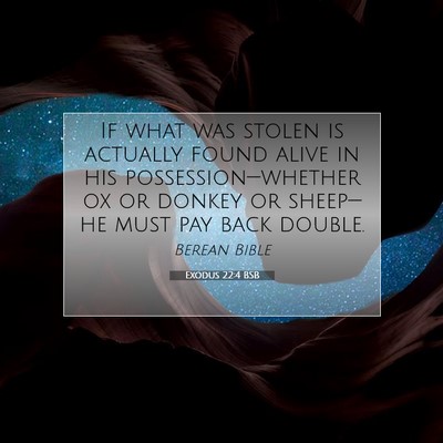 Picture 07 - Exodus 22:4 BSB - If what was stolen is actually found alive in his - Bible Verse Picture