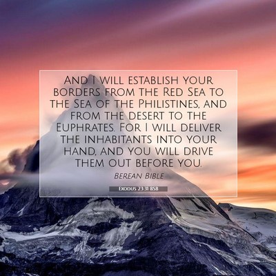 Picture 07 - Exodus 23:31 BSB - And I will establish your borders from the Red - Bible Verse Picture