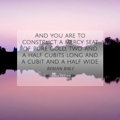Picture 07 - Exodus 25:17 BSB - And you are to construct a mercy seat of pure - Bible Verse Picture