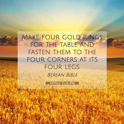 Picture 07 - Exodus 25:26 BSB - Make four gold rings for the table and fasten - Bible Verse Picture