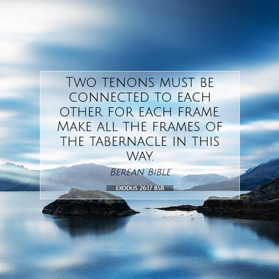 Picture 07 - Exodus 26:17 BSB - Two tenons must be connected to each other for - Bible Verse Picture