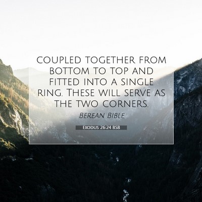 Picture 07 - Exodus 26:24 BSB - coupled together from bottom to top and fitted - Bible Verse Picture
