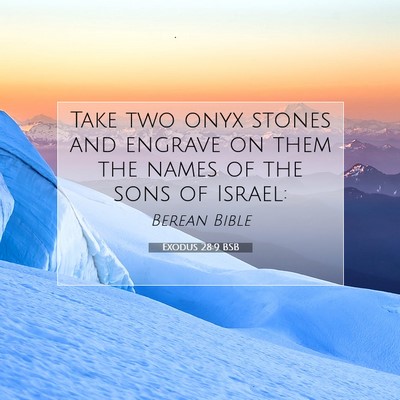 Picture 07 - Exodus 28:9 BSB - Take two onyx stones and engrave on them the - Bible Verse Picture