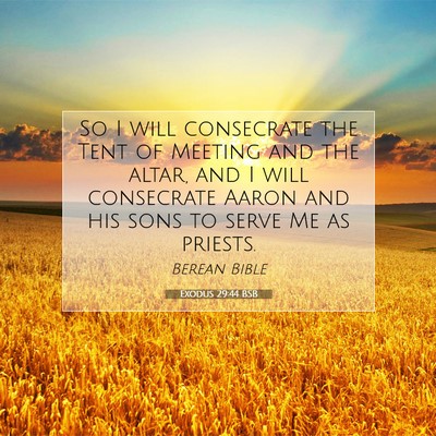 Picture 07 - Exodus 29:44 BSB - So I will consecrate the Tent of Meeting and the - Bible Verse Picture