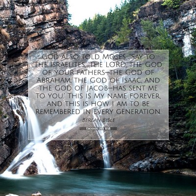 Picture 07 - Exodus 3:15 BSB - God also told Moses, “Say to the Israelites, - Bible Verse Picture