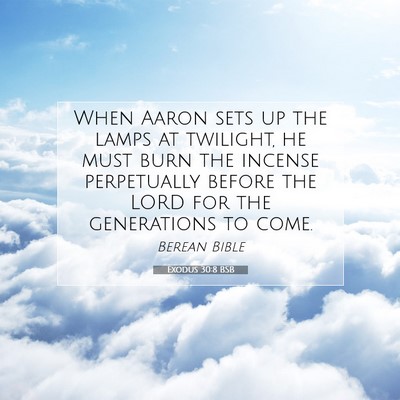 Picture 07 - Exodus 30:8 BSB - When Aaron sets up the lamps at twilight, he must - Bible Verse Picture