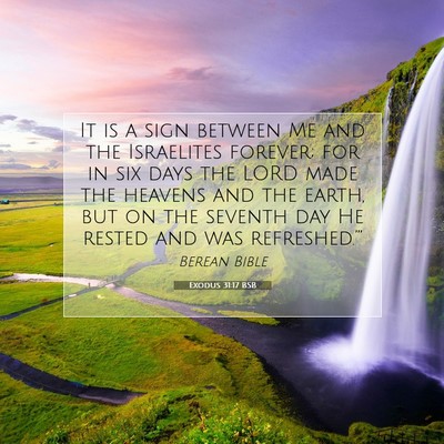 Picture 07 - Exodus 31:17 BSB - It is a sign between Me and the Israelites - Bible Verse Picture