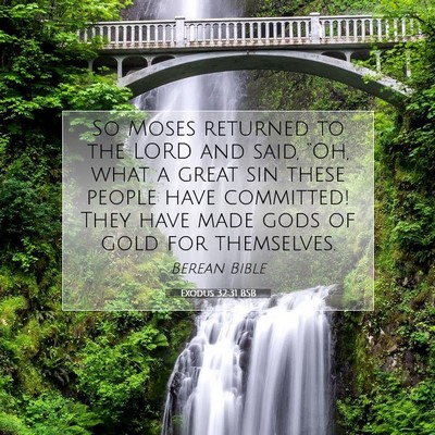 Picture 07 - Exodus 32:31 BSB - So Moses returned to the LORD and said, “Oh, - Bible Verse Picture