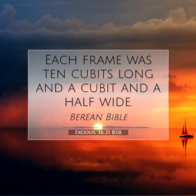 Picture 07 - Exodus 36:21 BSB - Each frame was ten cubits long and a cubit and a - Bible Verse Picture