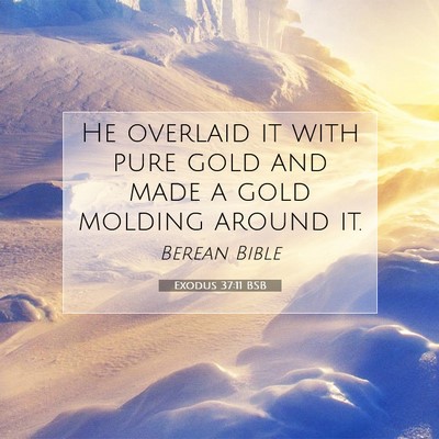 Picture 07 - Exodus 37:11 BSB - He overlaid it with pure gold and made a gold - Bible Verse Picture