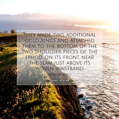 Picture 07 - Exodus 39:20 BSB - They made two additional gold rings and attached - Bible Verse Picture
