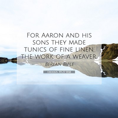 Picture 07 - Exodus 39:27 BSB - For Aaron and his sons they made tunics of fine - Bible Verse Picture