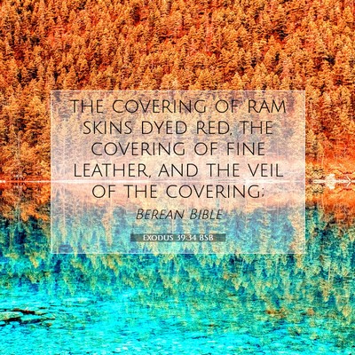 Picture 07 - Exodus 39:34 BSB - the covering of ram skins dyed red, the covering - Bible Verse Picture