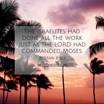 Picture 07 - Exodus 39:42 BSB - The Israelites had done all the work just as the - Bible Verse Picture