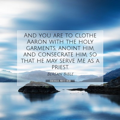 Picture 07 - Exodus 40:13 BSB - And you are to clothe Aaron with the holy - Bible Verse Picture