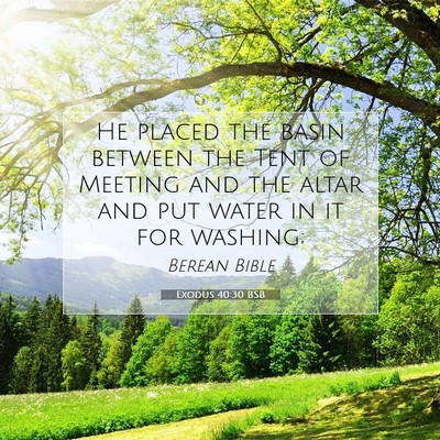 Picture 07 - Exodus 40:30 BSB - He placed the basin between the Tent of Meeting - Bible Verse Picture