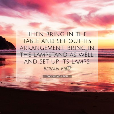 Picture 07 - Exodus 40:4 BSB - Then bring in the table and set out its - Bible Verse Picture