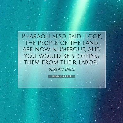 Picture 07 - Exodus 5:5 BSB - Pharaoh also said, “Look, the people of the - Bible Verse Picture